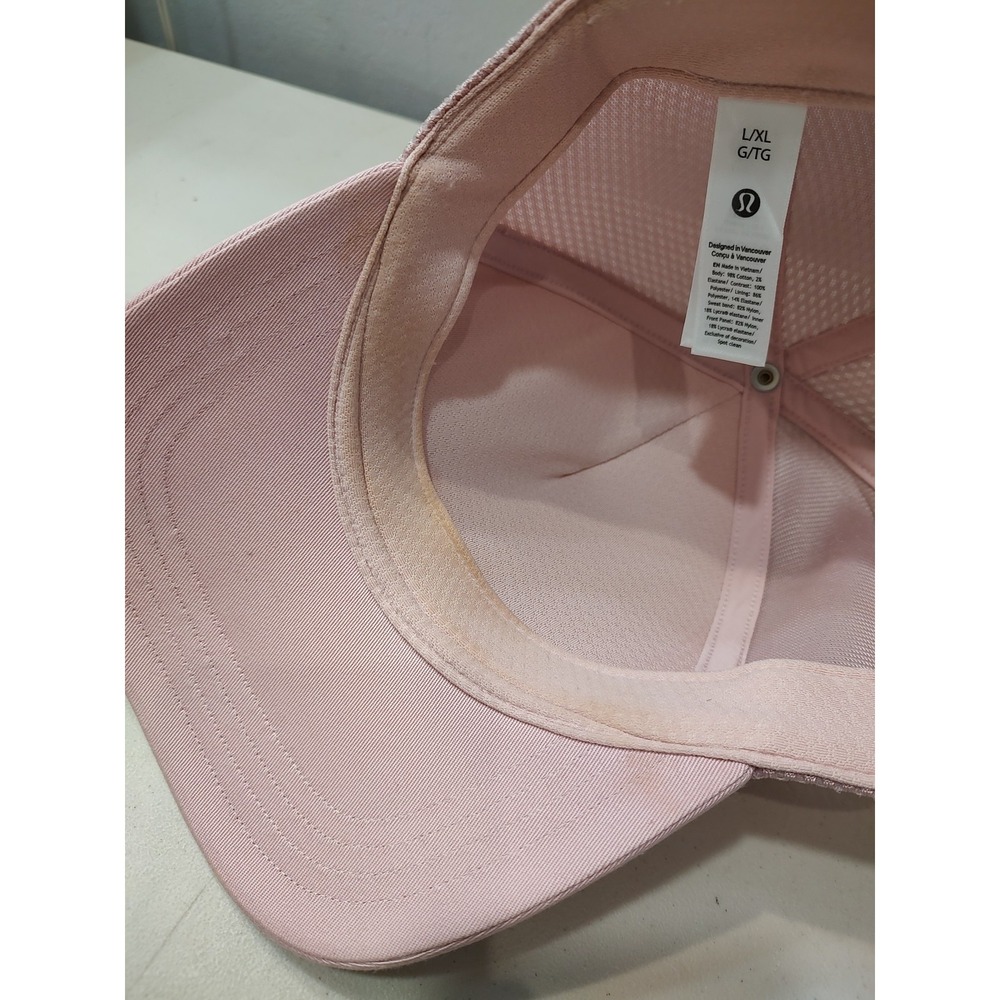 Lululemon Trucker Hat Logo Pink Unisex Cap L/XL Snapback Adjustable Mesh Back - Picture 8 of 9